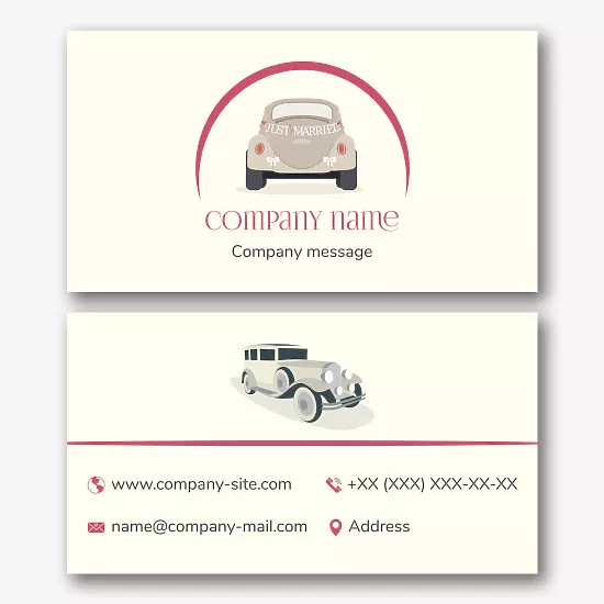 Wedding Car Rental Business Card Template