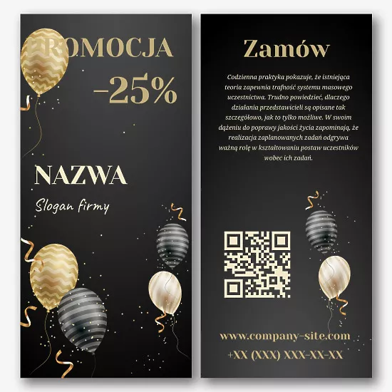 Szablon ulotki z noworoczną promocją