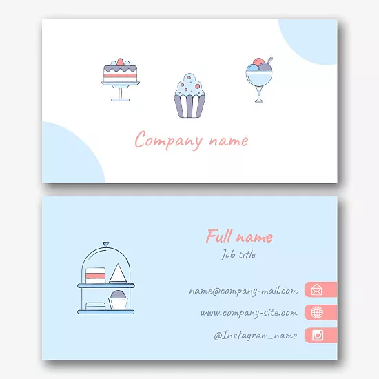 Confectionery business card template