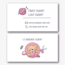 The template of the business card of the master of needlework