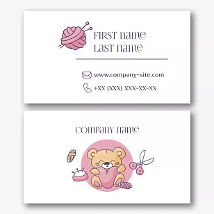 The template of the business card of the master of needlework