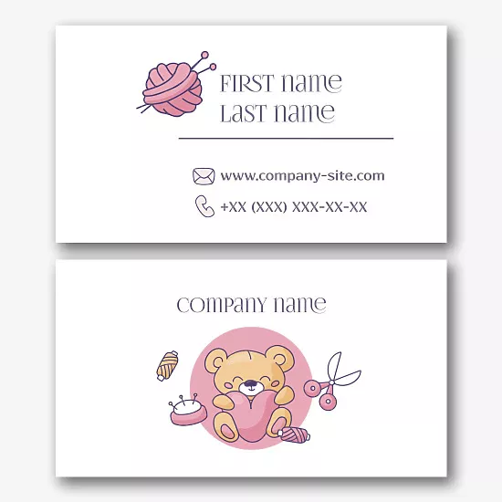 The template of the business card of the master of needlework