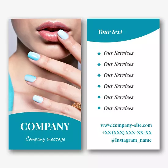Manicure master's business card template