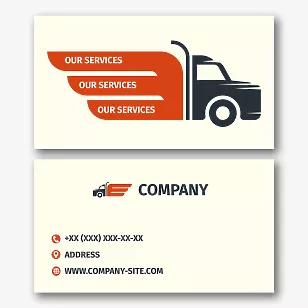 Cargo transportation company business card template