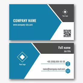 Business card template with an asymmetric design