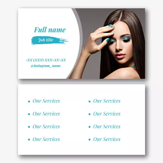 Manicure master's business card template with photos