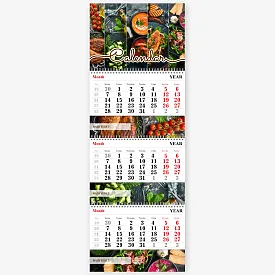 Шаблон календаря зі стравами 