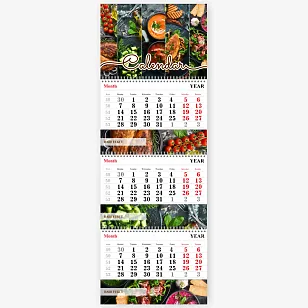 Шаблон календаря зі стравами 