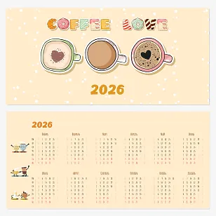 Настольный календарь с кофе