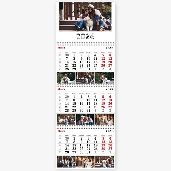 Шаблон милого настенного календаря