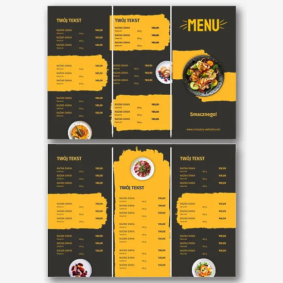 Szablon menu restauracji