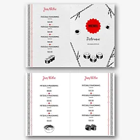 Suši restorano meniu šablonas