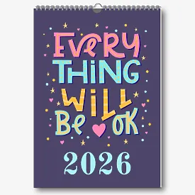 Шаблон позитивного настінного календаря