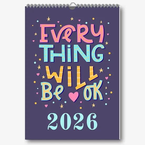 Шаблон позитивного настінного календаря