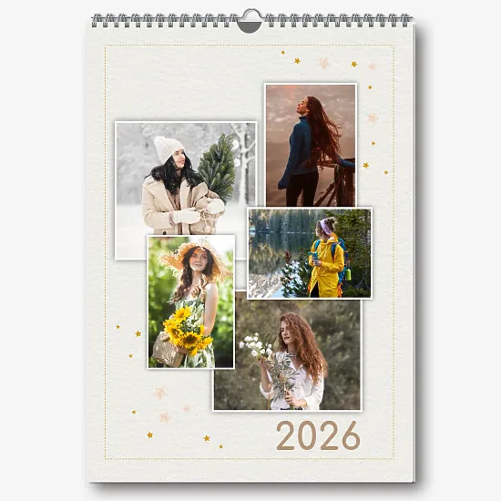 Calendar template with personal photos