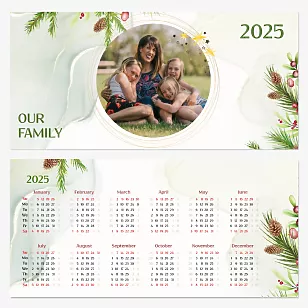 Calendar template with family photo