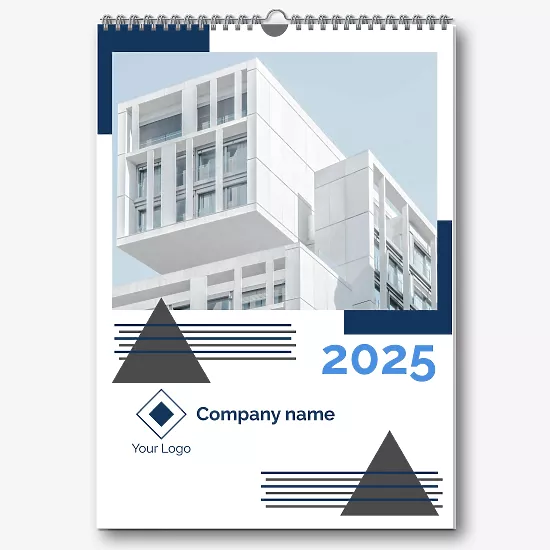 Wall Business calendar template with architecture
