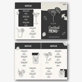 Szablon menu koktajlowego