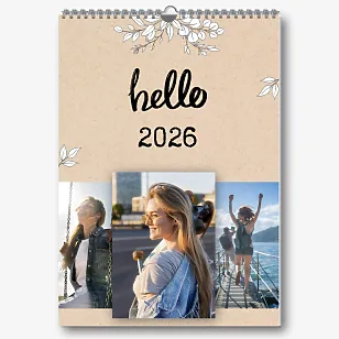 Шаблон настінного календаря"Привіт, 2026"