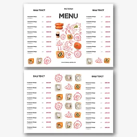 Шаблон меню для ресторана суши и роллов