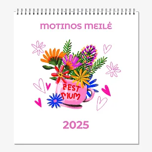 Kalendoriaus šablonas "mamos meilė"