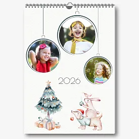 Шаблон милого календаря с фото детей