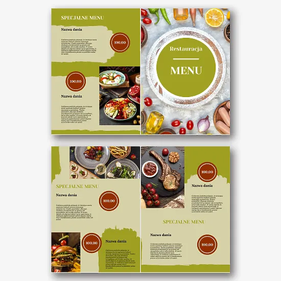 Szablon menu restauracji