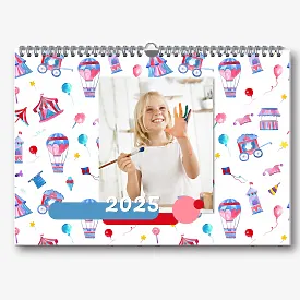Calendar template with children's photos