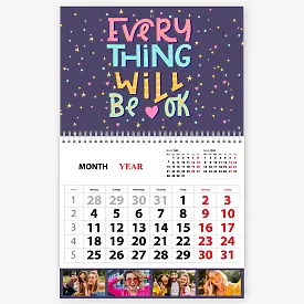 Шаблон позитивного настенного календаря