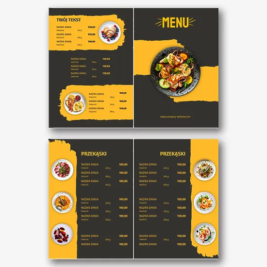 Szablon menu restauracji