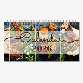 Szablon kalendarza ściennego z naczyniami 