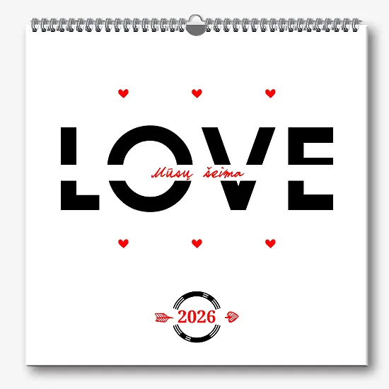 Kalendoriaus šablonas "mūsų šeima"