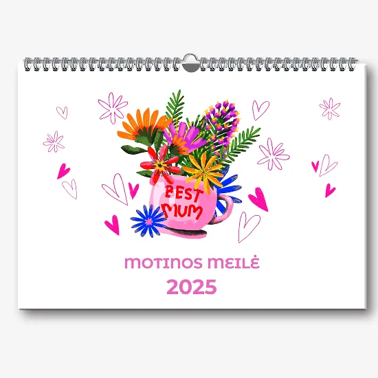 Kalendoriaus šablonas "mamos meilė"