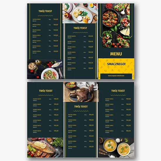 Szablon menu restauracji