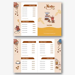 Szablon menu dla kawiarni