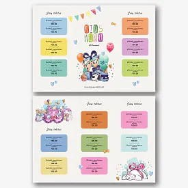 Vaikiško meniu šablonas 