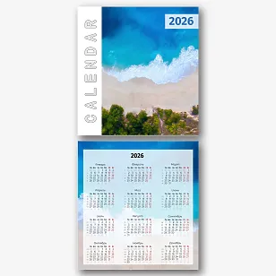 Шаблон календаря с фото путешествий