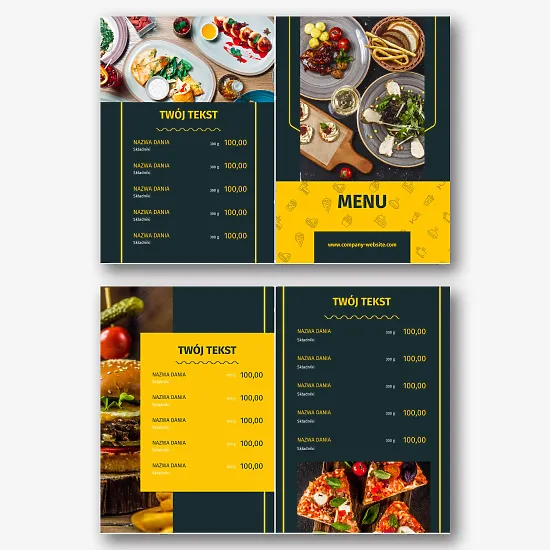 Szablon menu restauracji