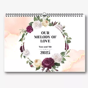 Calendar template with wedding photos