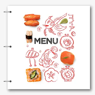 Шаблон меню для ресторану суші та ролів