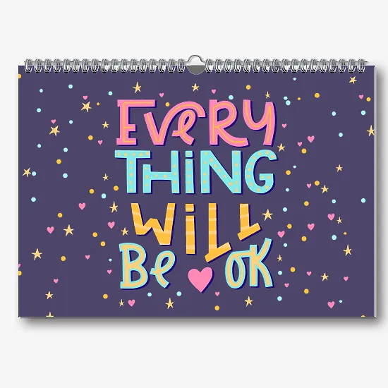 Шаблон позитивного настенного календаря