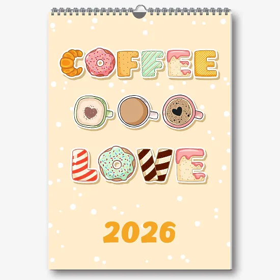 Шаблон за календар за кафе 