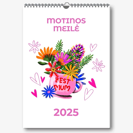 Kalendoriaus šablonas "mamos meilė"