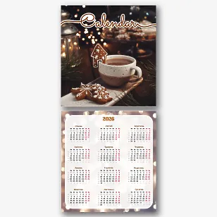 Шаблон календаря з новорічним дизайном