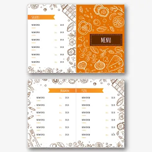 Szablon menu głównego dla restauracji