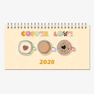 Настільний календар на 13 сторінок з кавою