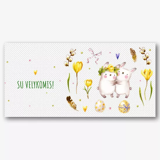 Puodelio šablonas Velykų šventei