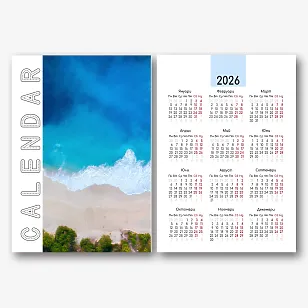 Шаблон за календар със снимки за пътуване