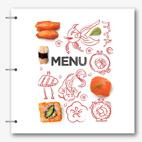 Шаблон меню для ресторана суши и роллов