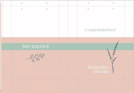 Template of a paper bag for a wedding